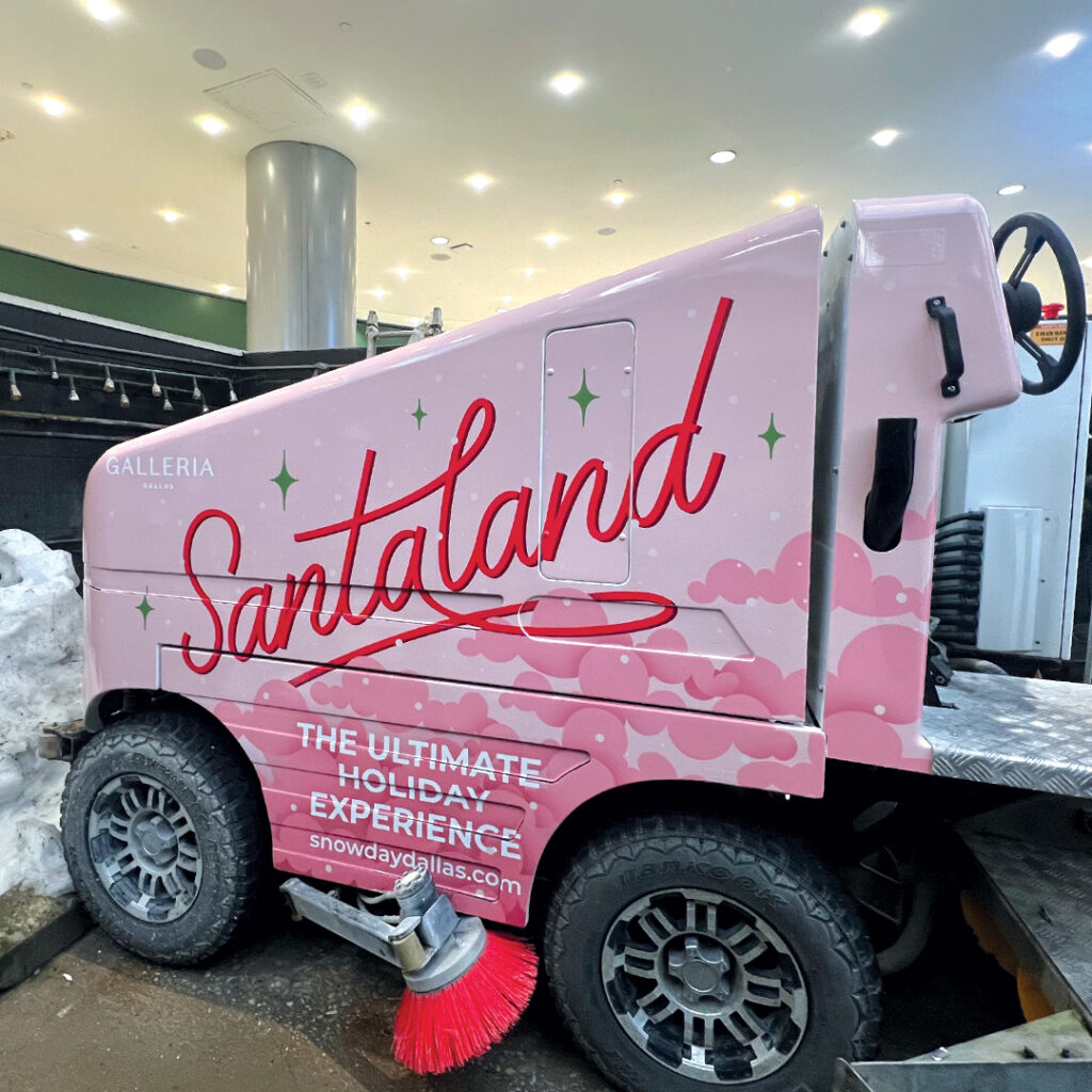 2024 Galleria Dallas Pink Holiday Vehicle Wrap