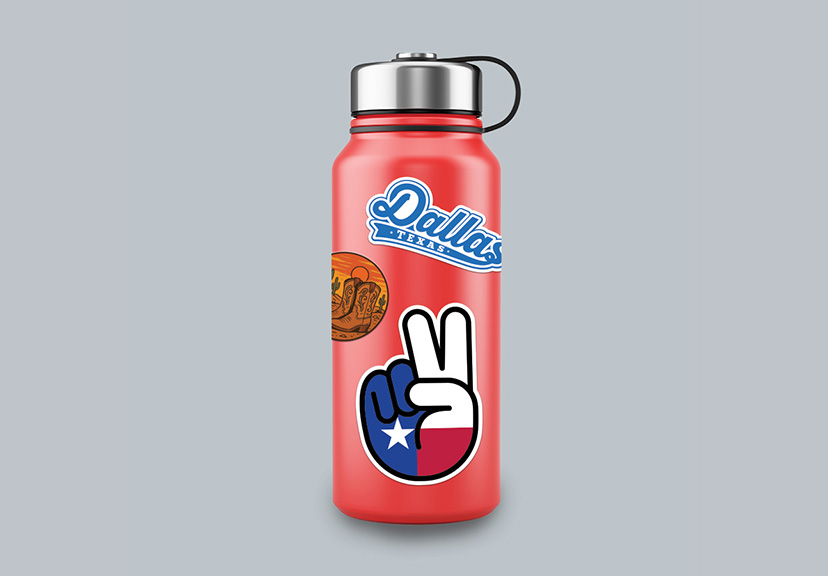 Water bottle die-cut stickers