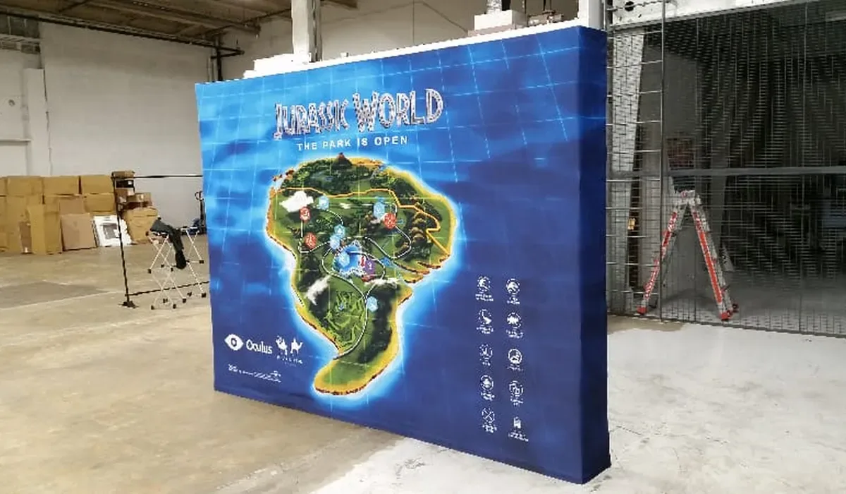 SEG pop-up fabric backwall printed for an event activation in Dallas