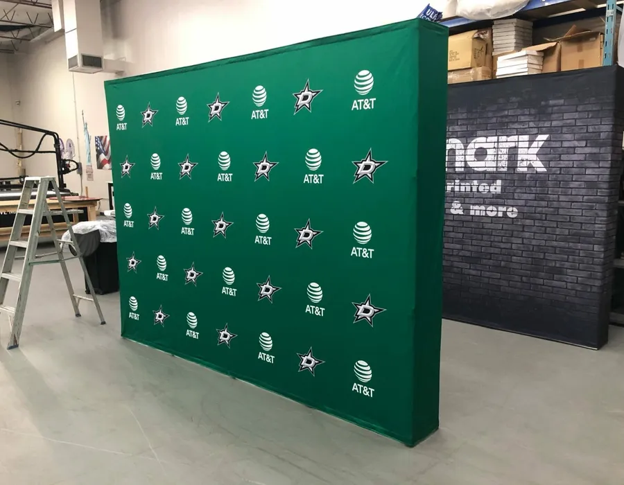 Dallas Stars and AT&T step and repeat fabric backdrop dye sublimated in Dallas